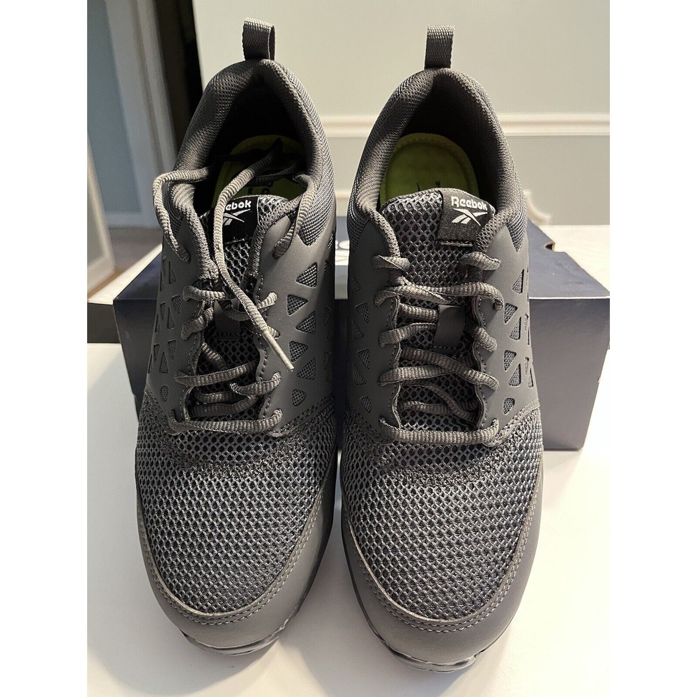 NIB Reebok Gray RB4038 Sublite Cushion Work Comp. Toe Sneaker Shoes Men’s 10M